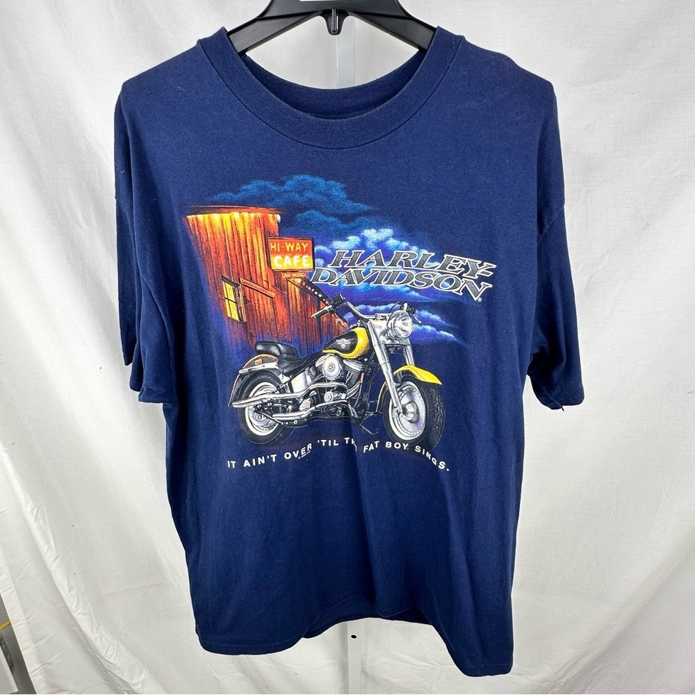 Vtg Mens Harley Davidson Shirt It Ain't Over 'Til The Fat Boy Sings 1996 USA XL